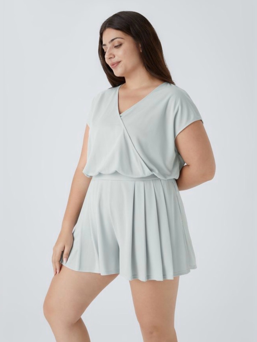 HALARA V Neck Short Sleeve Pocket Waffle Casual Plus Size Jumpsuit - Picture 4 of 6
